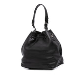 City Calf Drawstring Bucket Bag